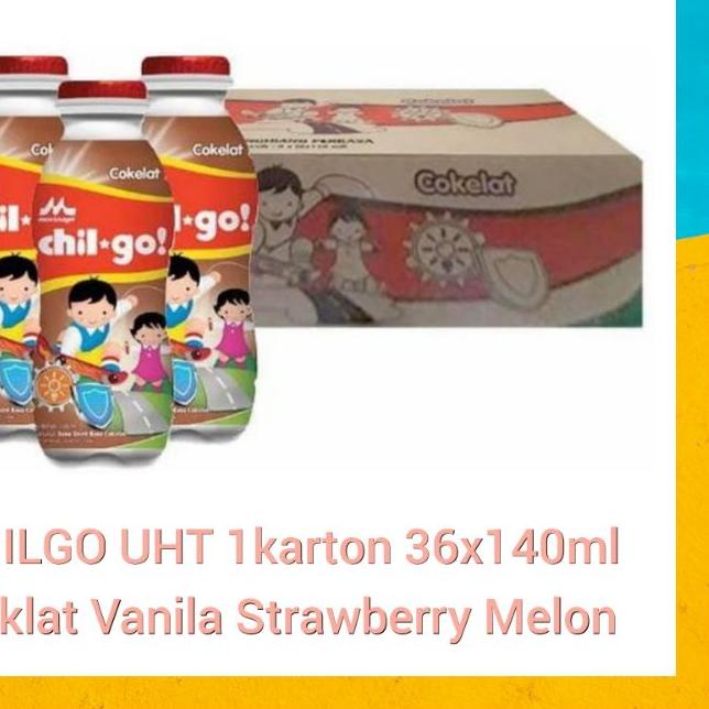 

℮ CHIL GO UHT 1 KARTON 36 BOTOL COKLAT STRAWBERRY VANILLA MELON PISANG chilgo ml KALBE ™