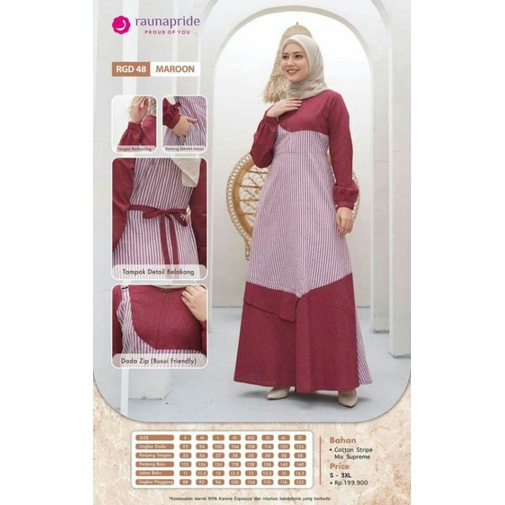 GAMIS RAUNA RGD 48 MAROON, BIRU