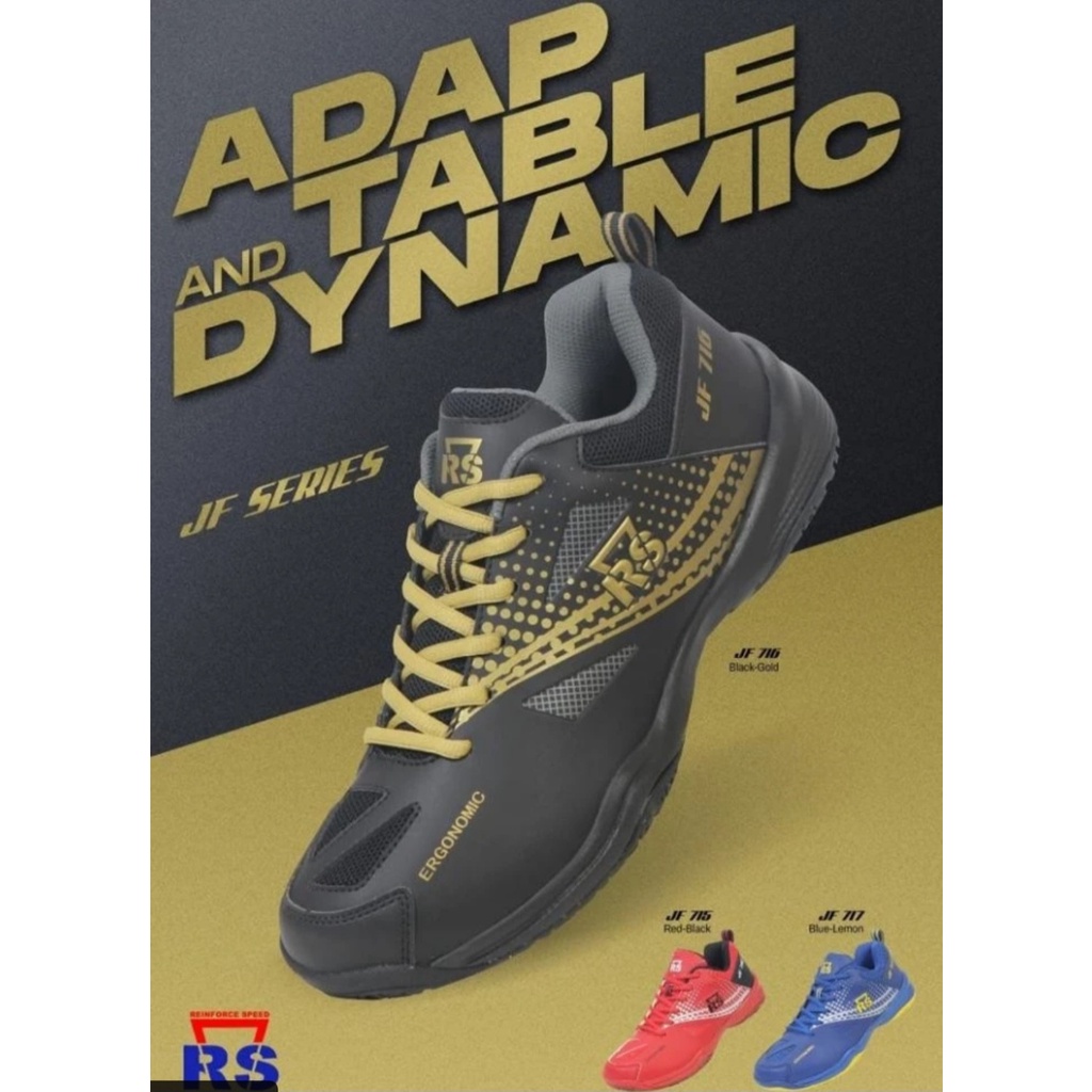 Sepatu RS JF Jeffer 713 715 716 717 723 100% Original Badminton Shoes
