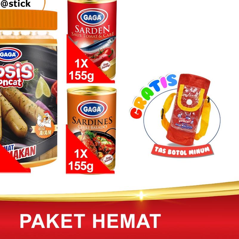 

Ω Beli 2 Gaga Sarden 115g GRATIS 1 Toples Gaga Sosis Loncat Ayam (isi 24 pcs). (GGE) ➳