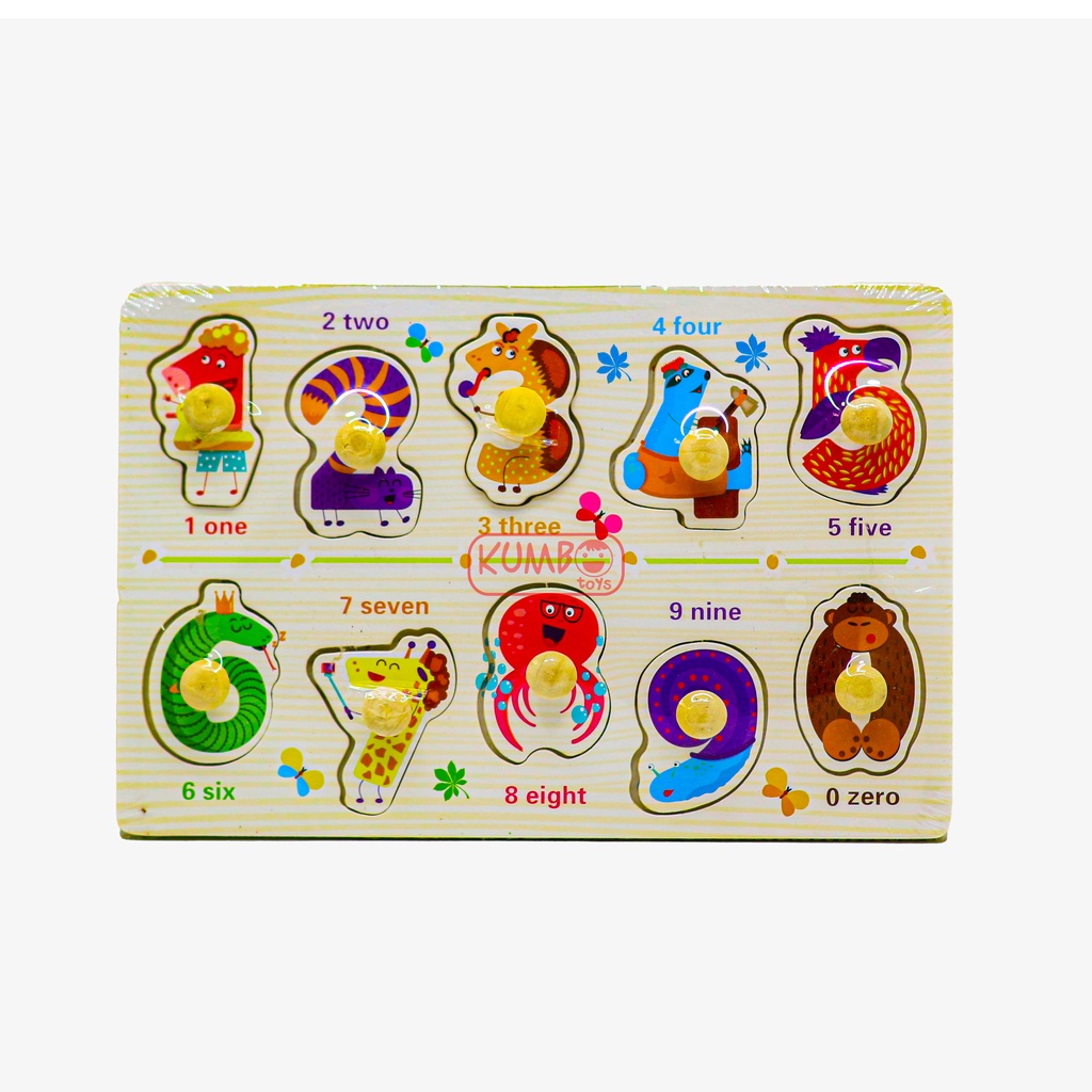 Mainan Edukasi Anak Puzzle Kayu Knob 22 x 15 cm Aneka Gambar