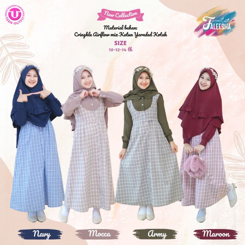 GAMIS FALEESHA READY TEEN OUTFIT GAMIS LEBARAN