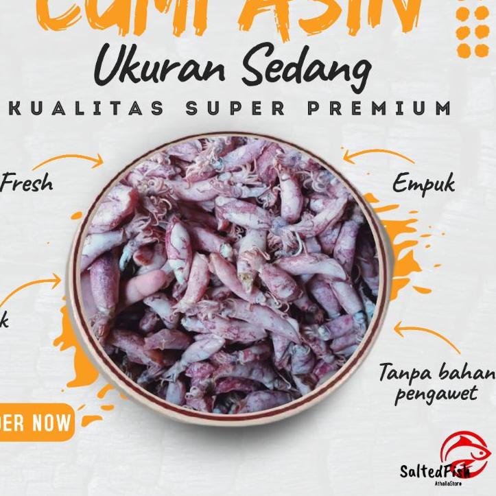 

☊ Cumi Asin Semi Kering Telur 1kg Kualitas Super Premium ✺