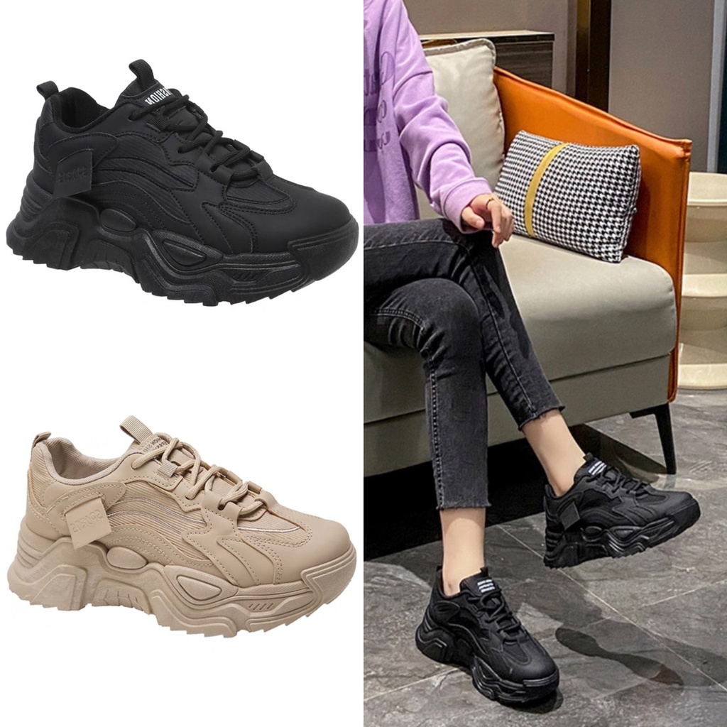 AVANCEID 1922 Sepatu Sneakers Wanita Sekolah Olahraga Sport Hitam Browm Import