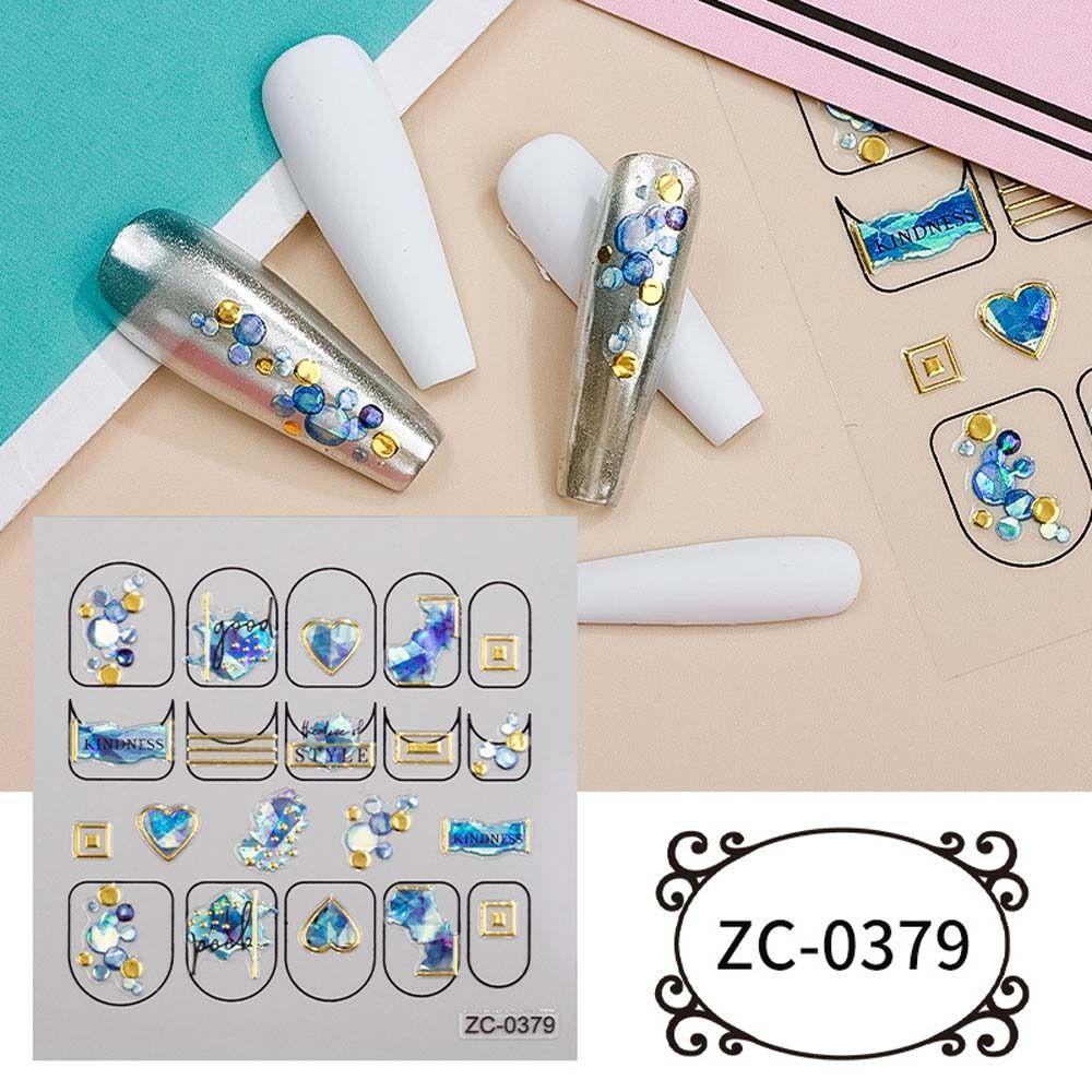 Agustina Kartun Stiker Kuku Wanita Fashion Kelinci Cherry Perekat Diri Kupu-Kupu Nail Stickers