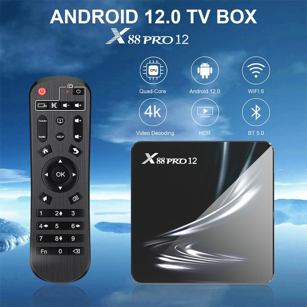 X88 Pro 12 4K TV Box Android 12 Bluetooth 4.0 RK3318 Dual Wifi 6 STB Set Top Box