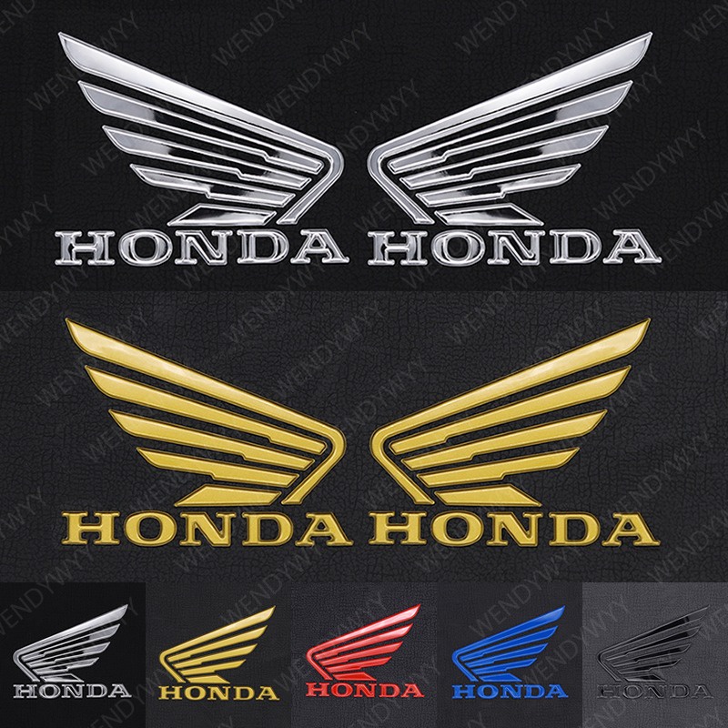 Kiri &amp; Kanan Honda Wings 3M Plastik 3D Soft Rubber Logos Emblem Stiker Untuk Motor Modifikasi Decals