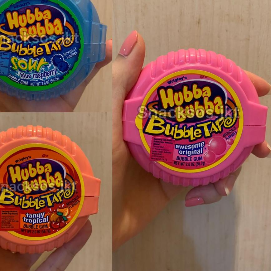 

☎ HUBBA BUBBA BUBBLE GUM TAPE AWESOME ORIGINAL / TANGY TROPICAL / BLUE RASPBERRY - PERMEN KARET USA ♡