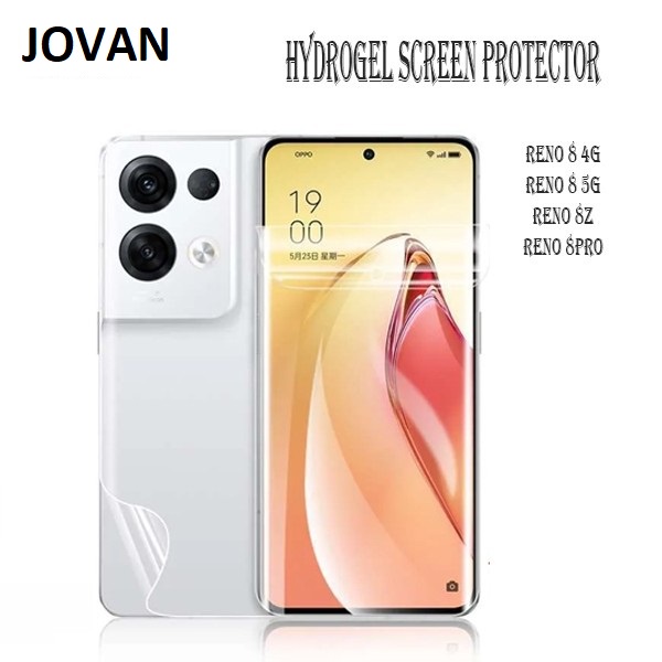 OPPO RENO 8T 4G RENO 8T 5G 8Z 5G 8 4G 8 5G 8 PRO 5G FULLSET ANTI GORES HYDROGEL CLEAR BENING BAGIAN DEPAN DAN BELAKANG LAYAR DAN ANTI JAMUR RENO 8Z 5G RENO 8 PRO 5G OPPO RENO 8 4G OPPO RENO 8 5G