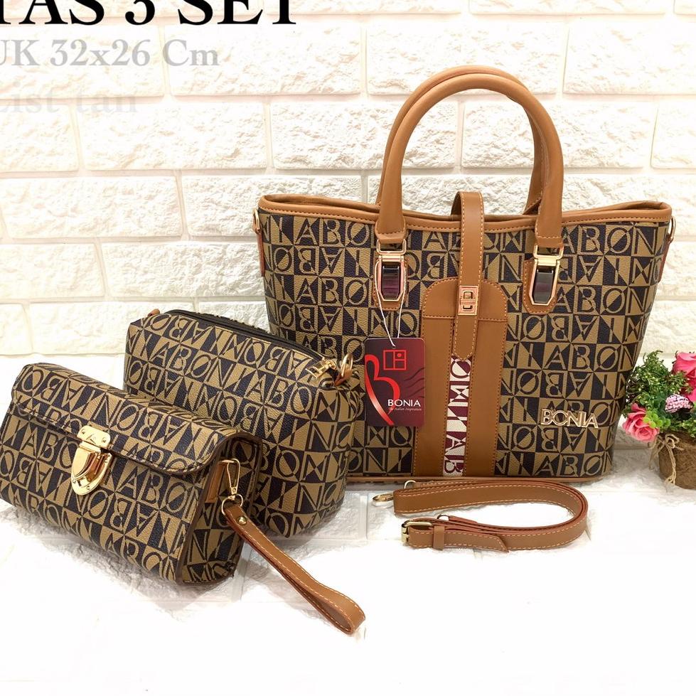 REKOMENDASI TAS BONIA ARTIKA SET 3in1 tas batam wanita fashion besar Kerja Office artika