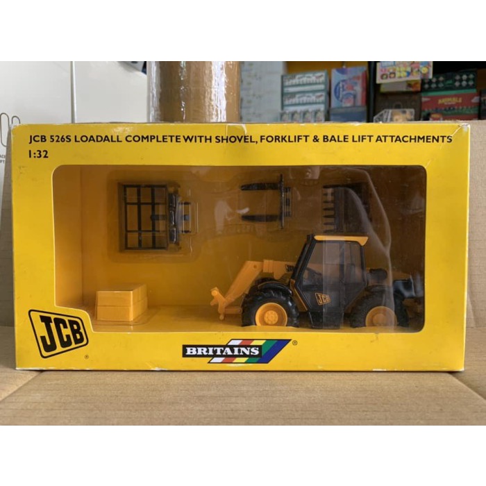 Britains 1/32 JCB 526S Loadall Complete Shovel-Forklift-Bale Lift