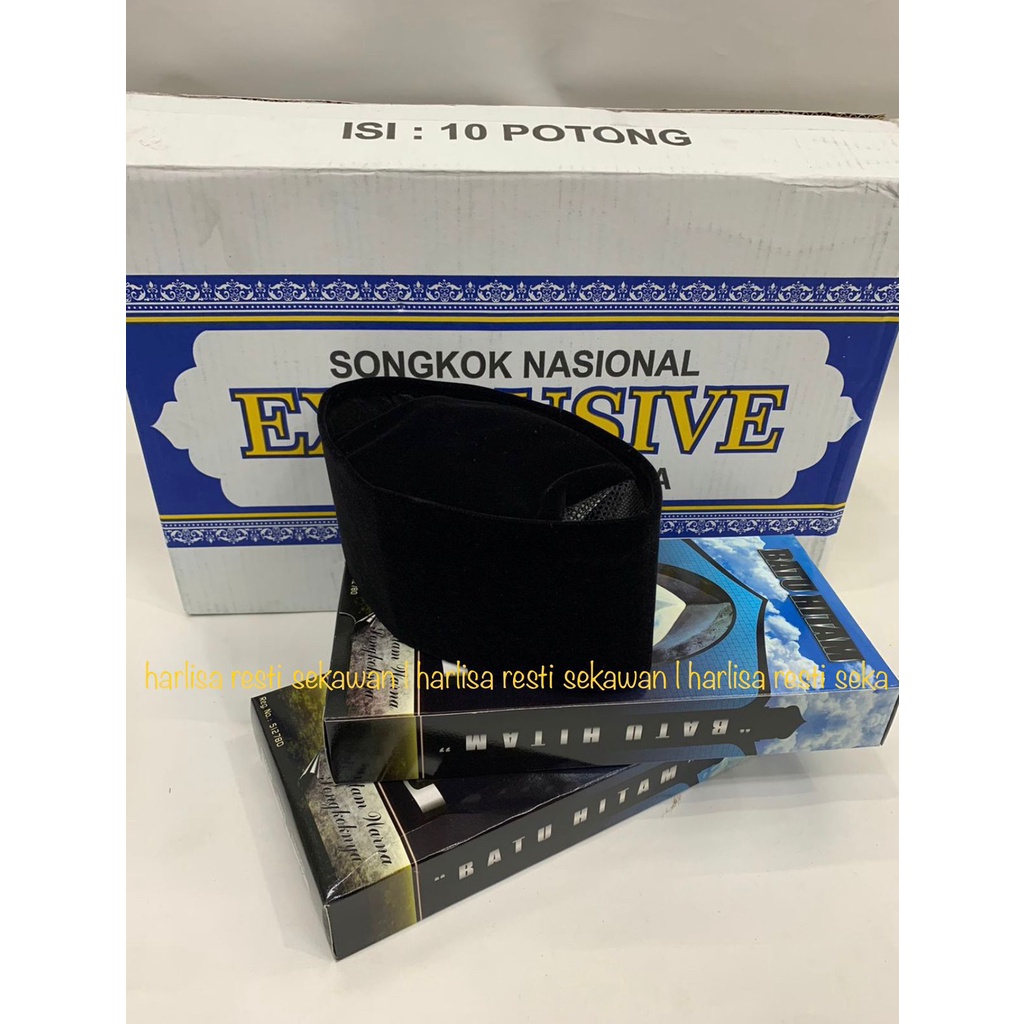 TERMURAH !!! KOPIAH NASIONAL BERKUALITAS PREMIUM PECI MOTIF HITAM POLOS AC SONGKOK UNTUK DEWASA DAN MEREK PECI BATU HITAM