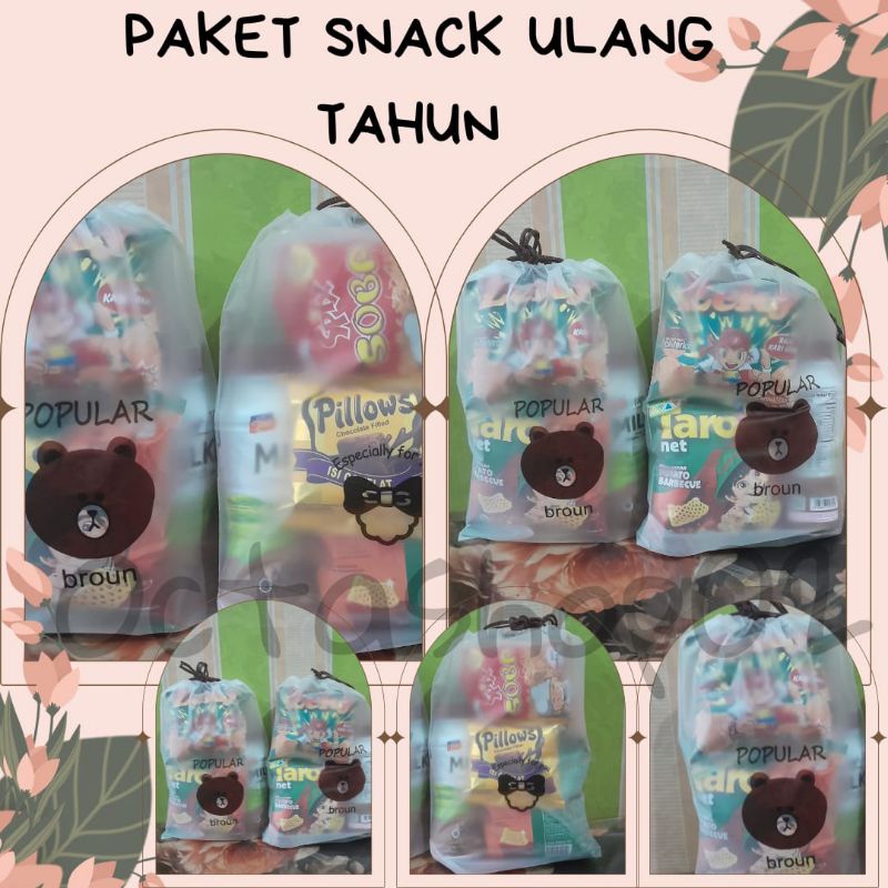 

BUY 30 FREE 1, Paket Snack ulang tahun kemasan pouch/Hampers Snack