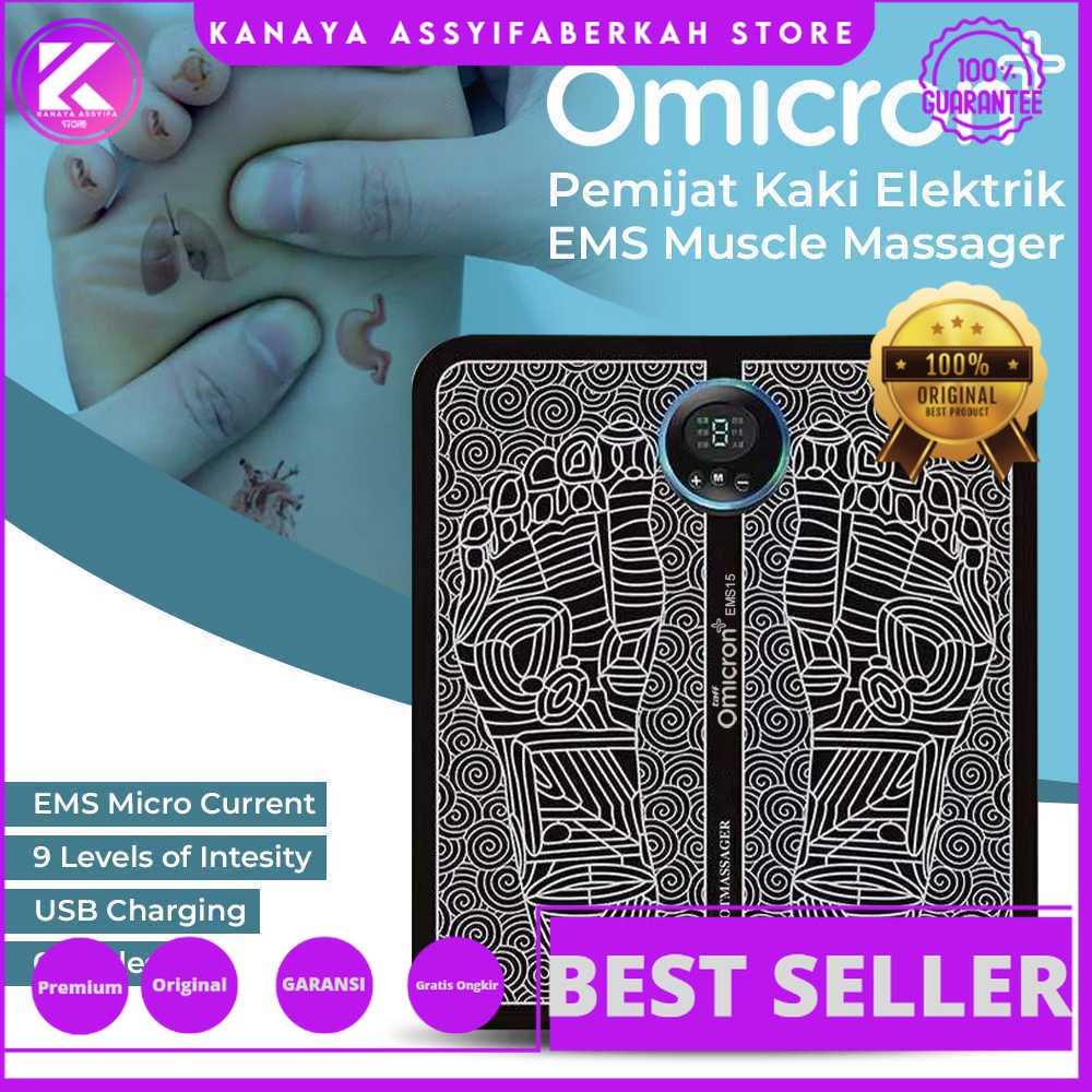 TaffOmicron Pemijat Kaki Elektrik USB Dan Baterai Pulse EMS Muscle Massager - EMS15