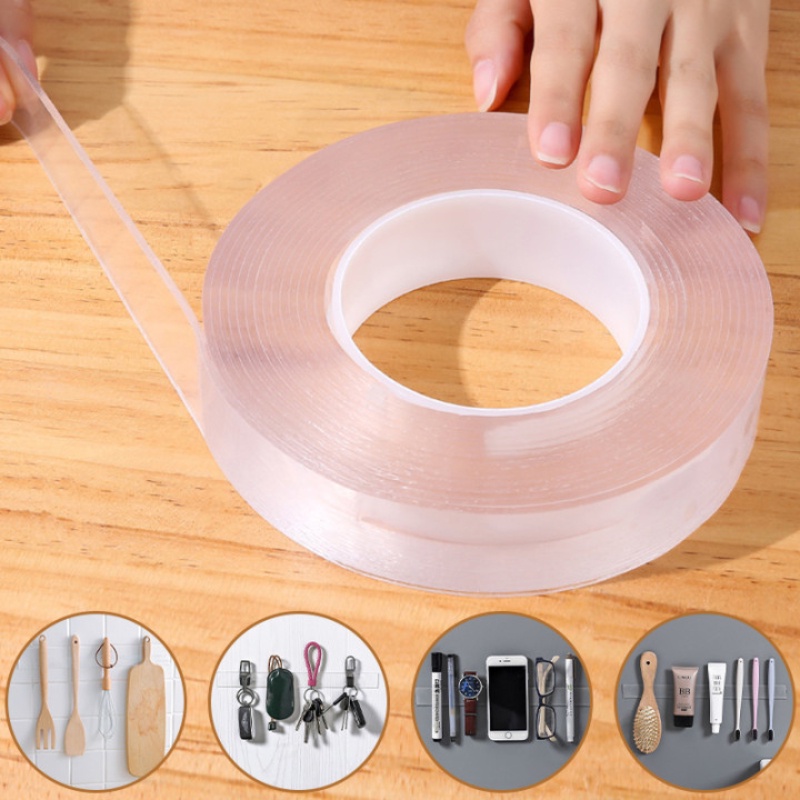 ღ 1/2/3/5M Nano Tape Pita Perekat Transparan Tidak Ada Jejak Dapat Digunakan Kembali Tahan Air Perekat tape Tahan Panas Rumah Dekorasi Aksesoris