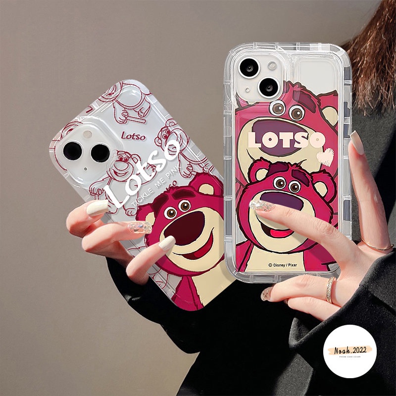 Case Beruang Strawberry Lucu Samsung A03s A02s A52s A04 A13 A50 A30s A50s A04E A03 A04s A30 A23 A12 A20 M12 A32 A52 A11 M13 F23 M23 Kartun Manyo Airbag Shockproof Bening Soft Cover