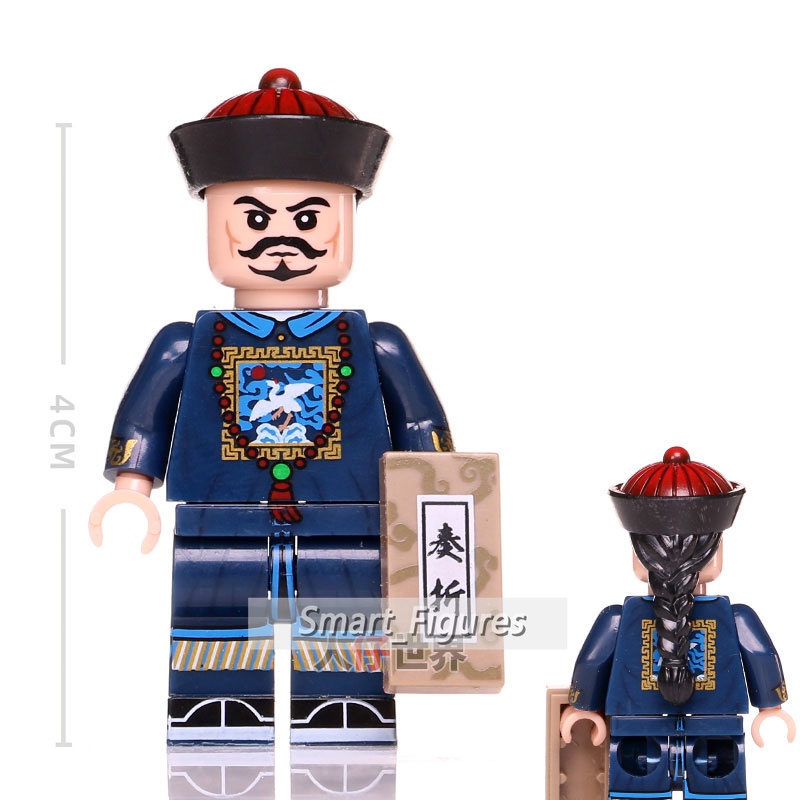 Delapan Bendera Tentara Penjaga Timur Kapten Perwira Minifigures China Qing Dinasti Mini Angka Mainan Hadiah Ulang Tahun