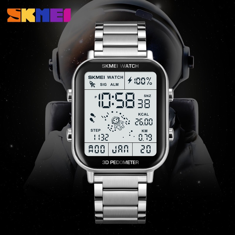 SKMEI 1888 Jam Tangan Pria Digital Tali Stainless WATCHKITE WKOS