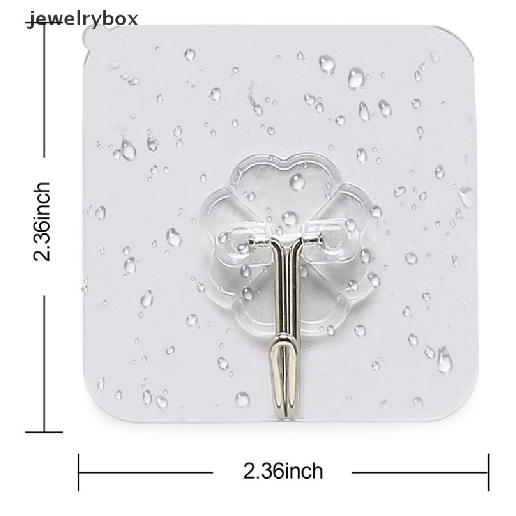 [jewelrybox] 10pcs Kait Dinding Oilproof Self Adhesive Hooks Reusable Seamless Hanging Hook Butik