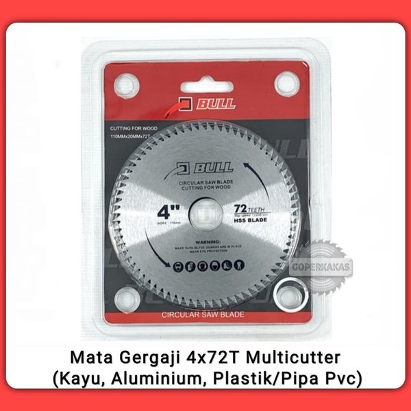 BULL SAW BLADE MATA GERGAJI 4x72T POTONG KAYU ALUMINIUM