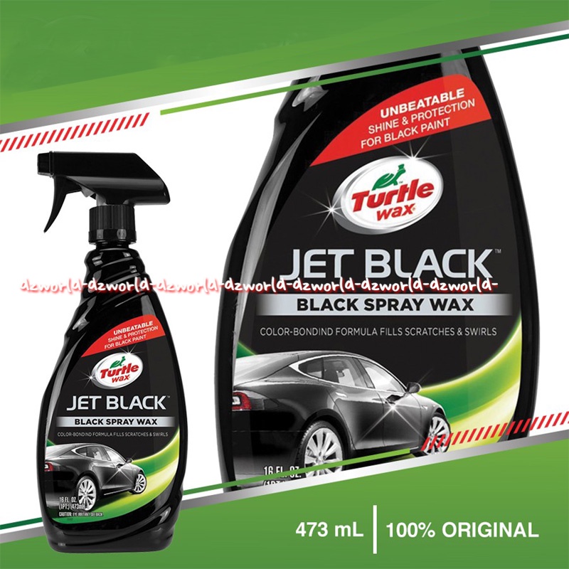 Turtle Wax Jet Black Spray Wax 473ml Cairan Untuk Mengkilapkan Mobil Hitam Turtlewax Spray Protect Blackest Paint Car