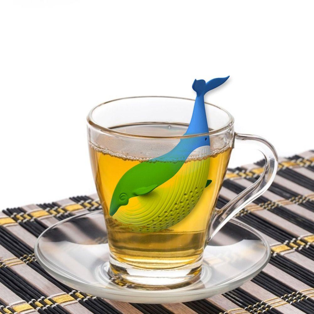 [Elegan] Tea Infuser Reusable Cups Diffuser Whale Animal Loose Leaf Tea Saringan Bumbu Silikon