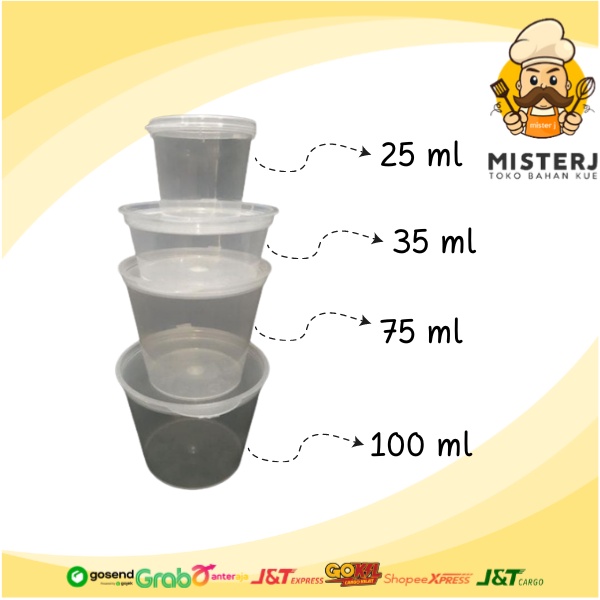 Suapi | Saus Container Plastik | 25 ml | 35 ml | 75 ml | Cup Saus | 1 Pack