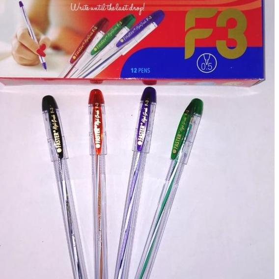 

POPULER ✪ Pen / Balpoin / pena / Pulpen Faster F3, 0.5mm ( isi 12 pcs )**