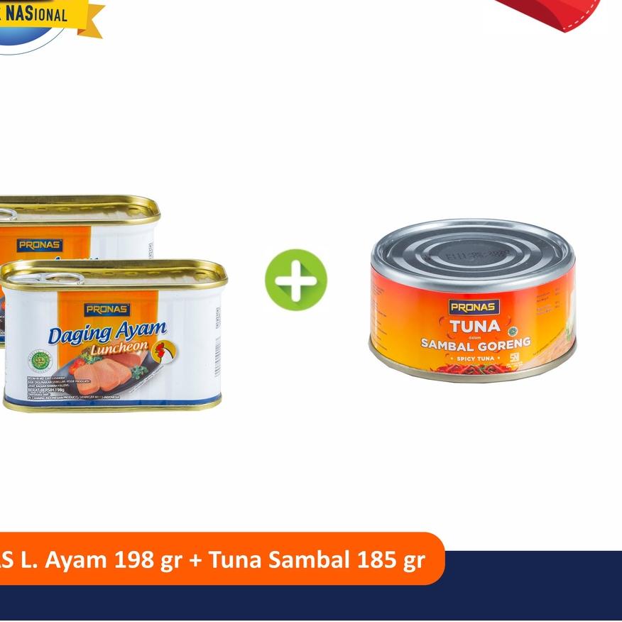 

➽ PRONAS Paket Chiken Luncheon 198g (2pcs) + Tuna Sambal 185g (1pcs) ●