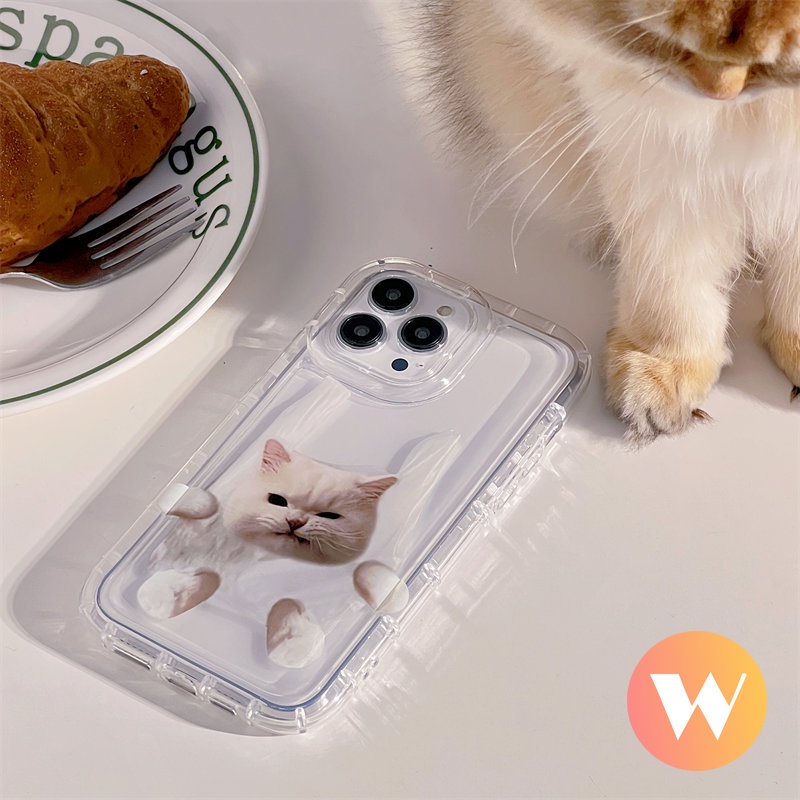 IPHONE Kartun Lucu Kucing Anjing Pasangan Soft Case Kompatibel Untuk Iphone11 14 13 12 Pro MAX XR 6 7 8 6S Plus X XS MAX Bening Shockproof Airbag Phone Cover