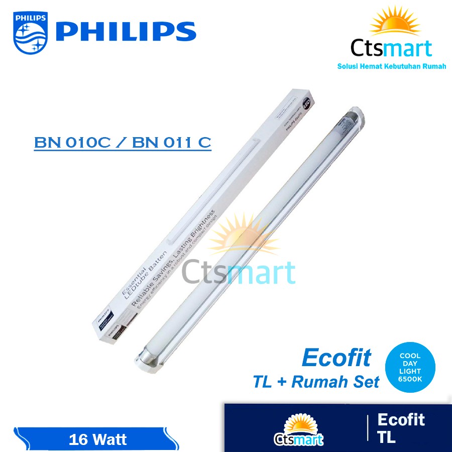 LAMPU PHILIPS TL LED SET ECOFIT 16 WATT 16WATT 16W 16 W + RUMAH LAMPU
