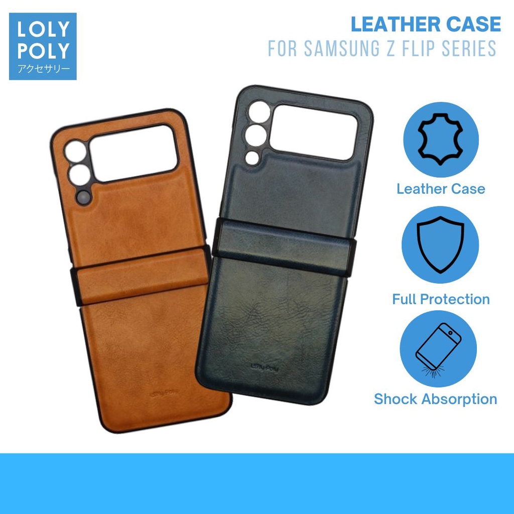 Lolypoly Hard Case PU Leather Case Samsung Galaxy Z Flip 3