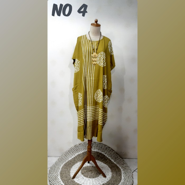 Daster kaftan premium sogan lemon(adem.tebal)all size fit to m-7L - No 4 (T3D4) Oversize Polos Fashi