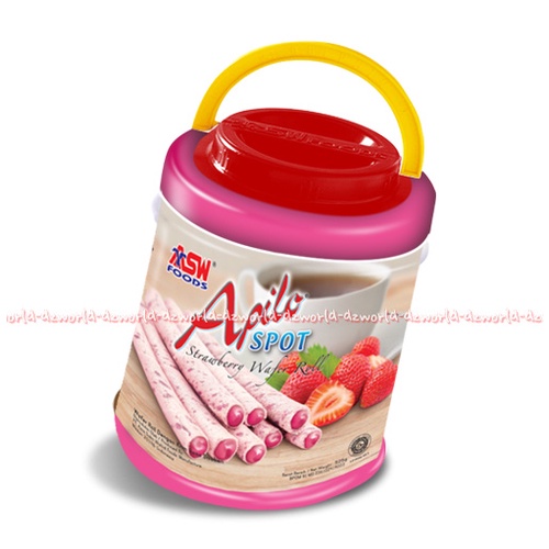 Asw Foods Apilo Spot 500gr Chocolate Strawberry Wafer Roll Wafer Isi Coklat Stroberi Kemasan Kaleng Apillo Stik Stick Wafers Asw Food Snack Cemilan