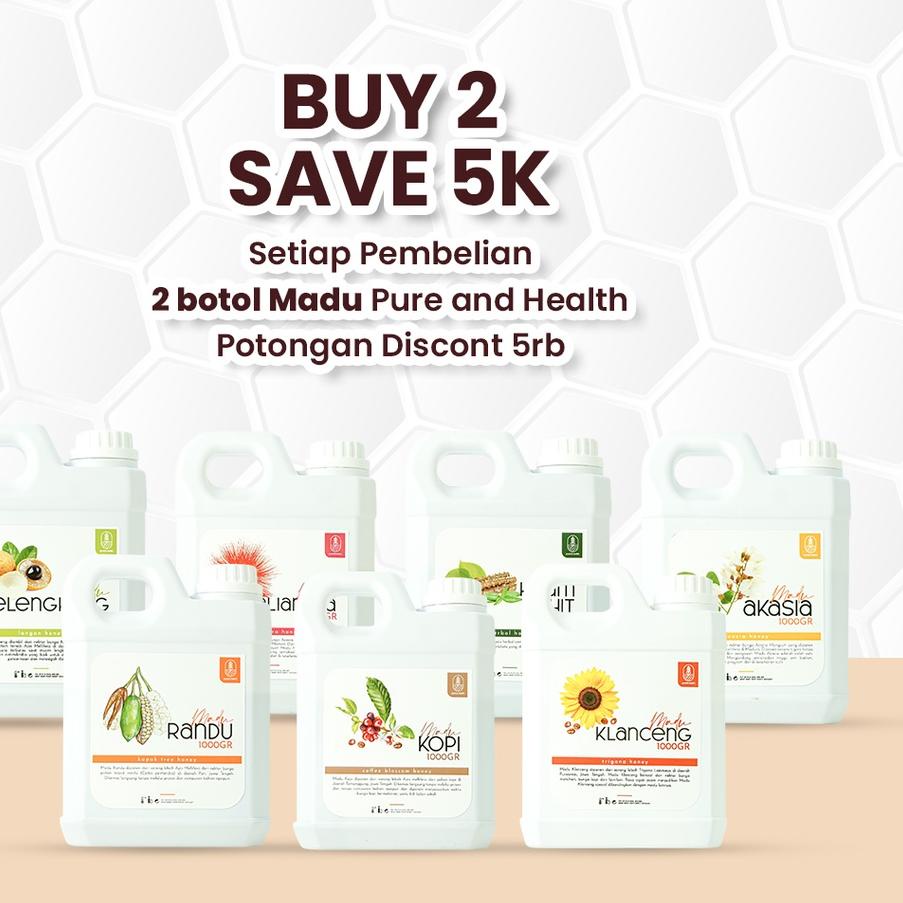 

♔ Asli 1 Kg Murni 100% Akasia Kaliandra Randu Klanceng Natural Honey Raw Honey ❃