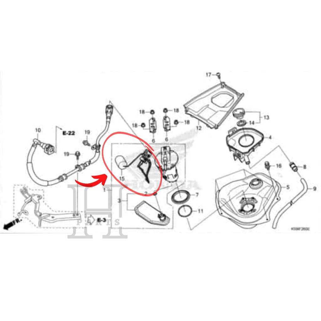 PELAMPUNG TANGKI BENSIN FUEL UNIT VARIO 150 ESP K59J 37800-K59-A71 ASLI ORIGINAL AHM HGP HONDA