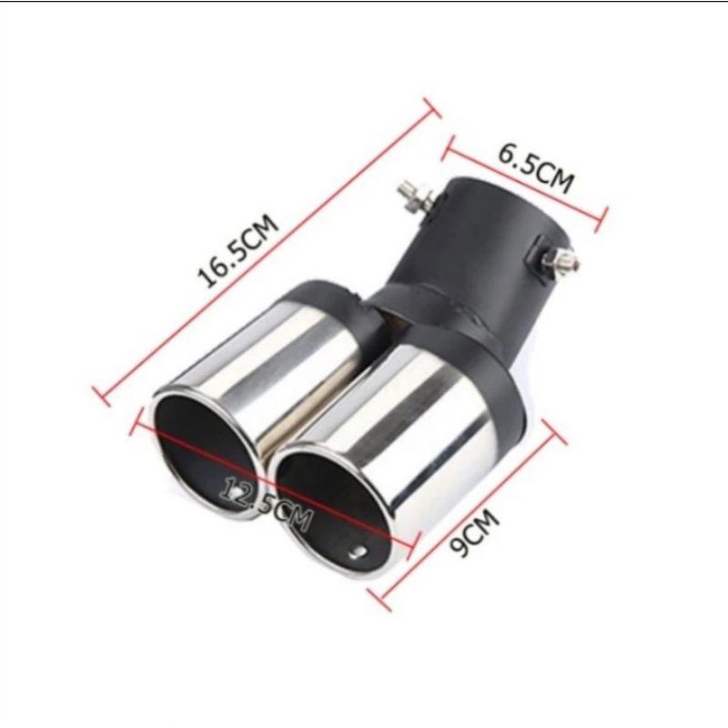 Muffler ujung knalpot rancing 2 lubang stainless mobil Acc Mobil SEDAN