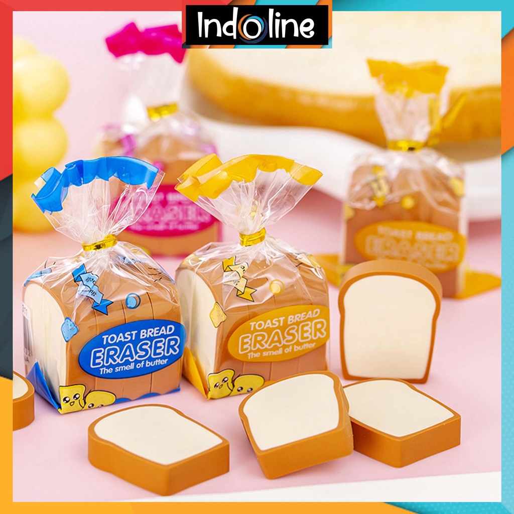 

✔️ Penghapus Pensil Karakter Roti Toast Bread Eraser Import COD