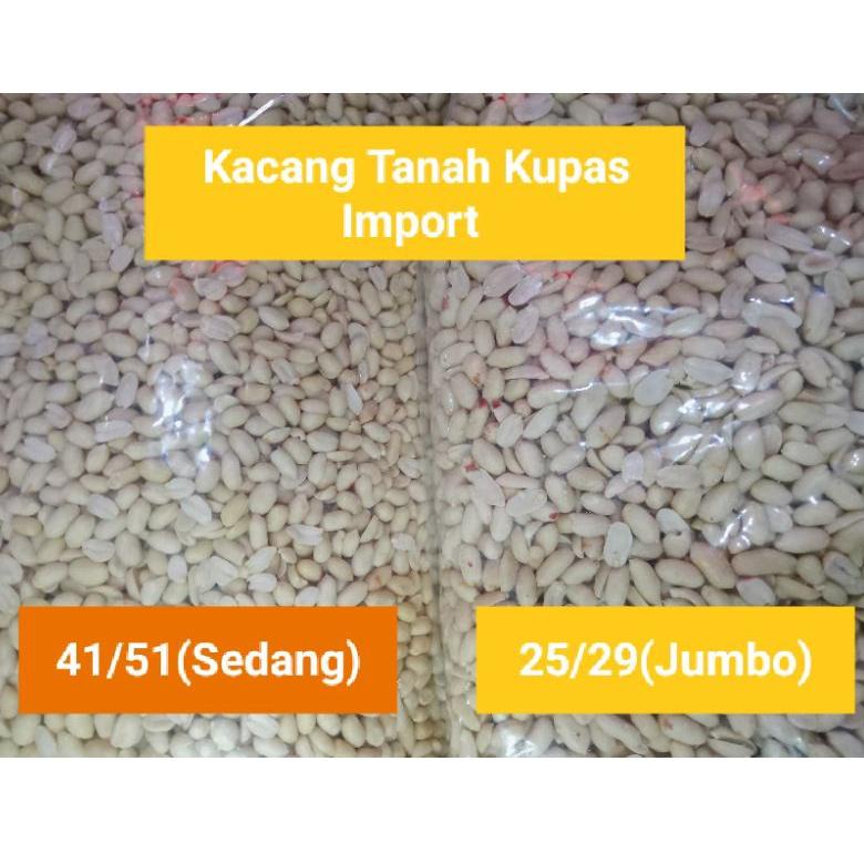 

Nikmati Kacang Tanah Kupas Import Ukuran 25/29(Jumbo) dan 41/51(Sedang)per 1 Kg ,.,.,.,.,.,