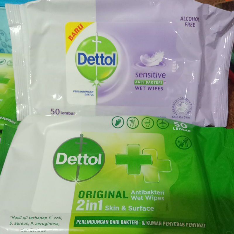 Dettol Wet Wipes 50 lembar /Tisu Basah Dettol 50 lembar