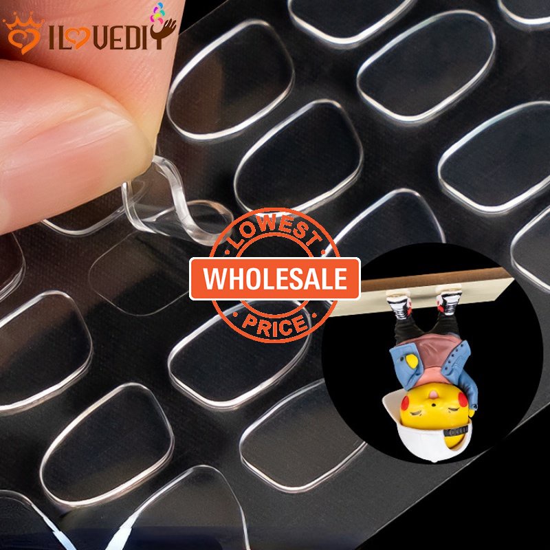 [Harga Grosir] Universal Stiker Balon Tanpa Jejak Stretchable Fixing Dot Tapes No tailoring Clear Nanogel Perekat Kuat Lem Dua Sisi Untuk Boneka Foto Mobil Ornamen