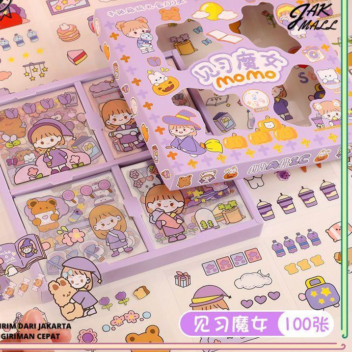 

12.12 SALE 100 Lembar Stiker Motif Kartun Korea Lucu Anti Air Dekorasi Handbook Scrapbook DIY JM !