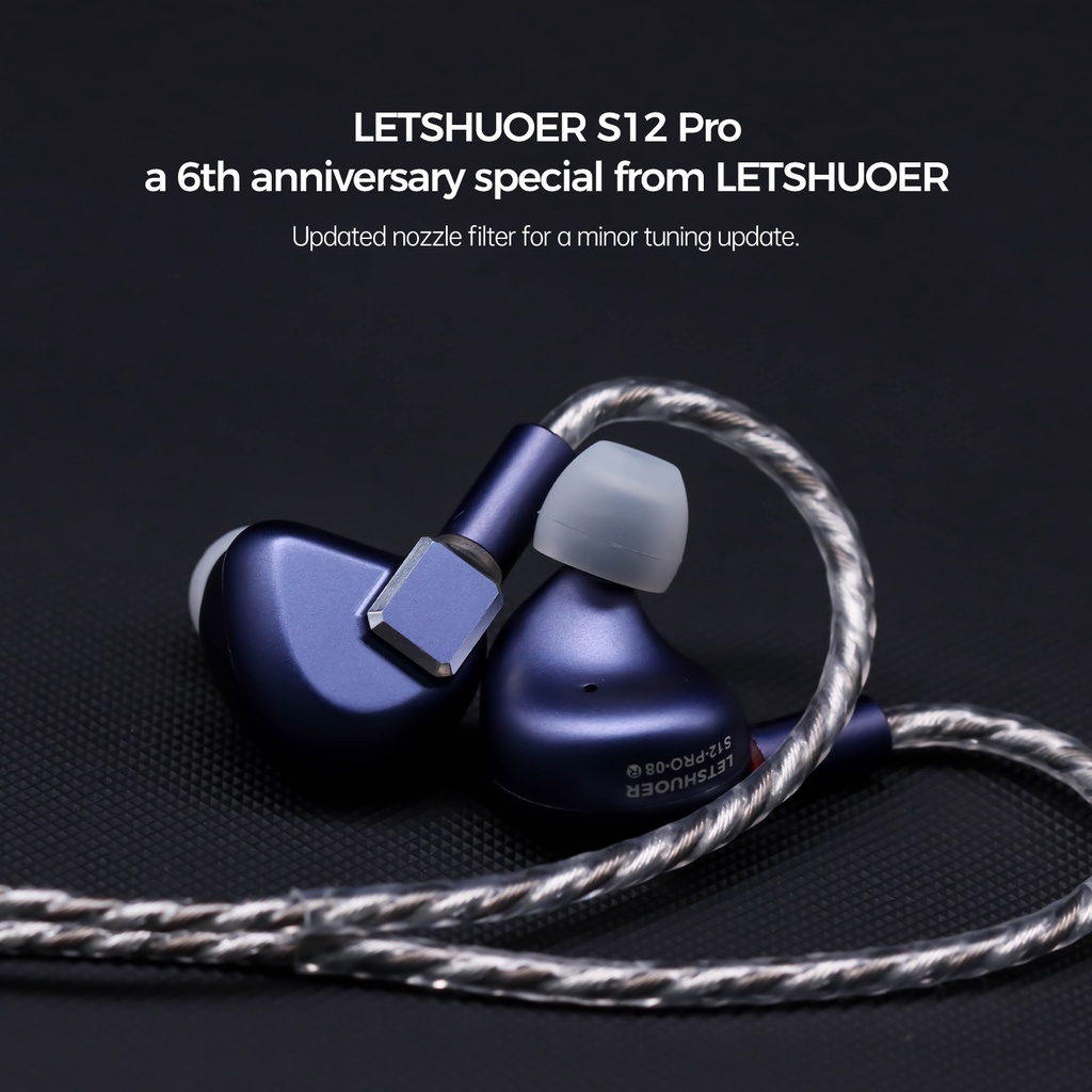 Letshuoer S12 PRO Planar Driver IEM Hi-Fi Earphone Kabel Tembaga Monocrystalline Lapis Perak Dengan 2.5/3.5/4.4mm plug
