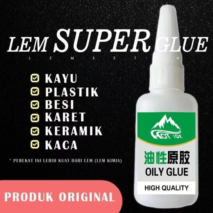 

Lem SUPER GLUE Oily Glue Cairan Super Perekat Kuat Lem Korea Lem Setan Serbaguna Tahan Air