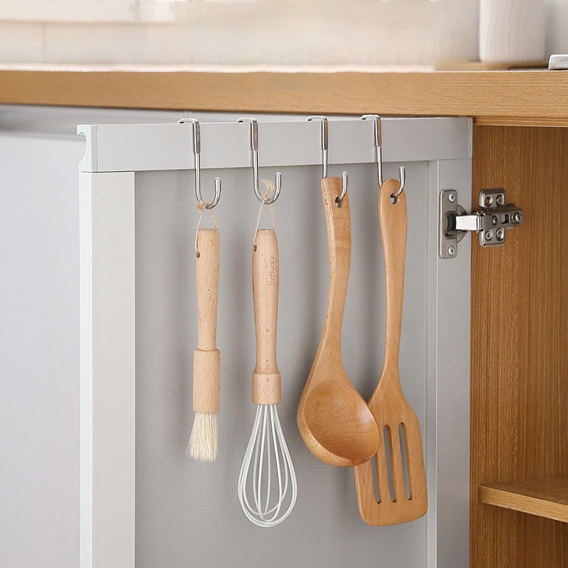 Baju Topi Kalung Rak Gantung Payung Kunci Gantungan Peralatan Dapur Hemat Tempat Serba Serbi Finishing Rak Beban Kuat Bantalan Organizer Alat Double S-type Stainless Steel Hook