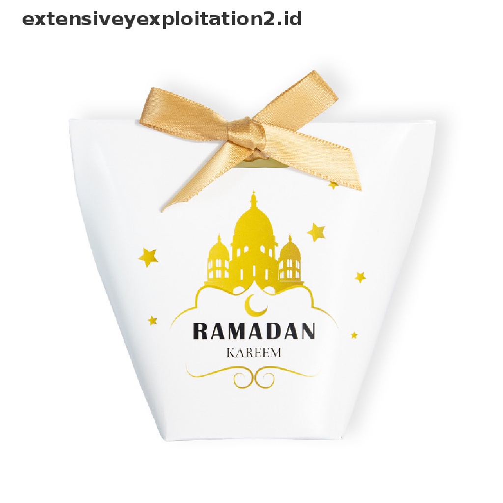 {NEW} 5pcs Happy Eid Mubarak Candy Box Kotak Kemasan Kado Perlengkapan Pesta Muslim.