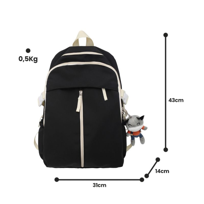 Mainland Tas Ransel Pria Wanita Backpack Sekolah Anti Air Model Simple Korean Style Outdoor TR308