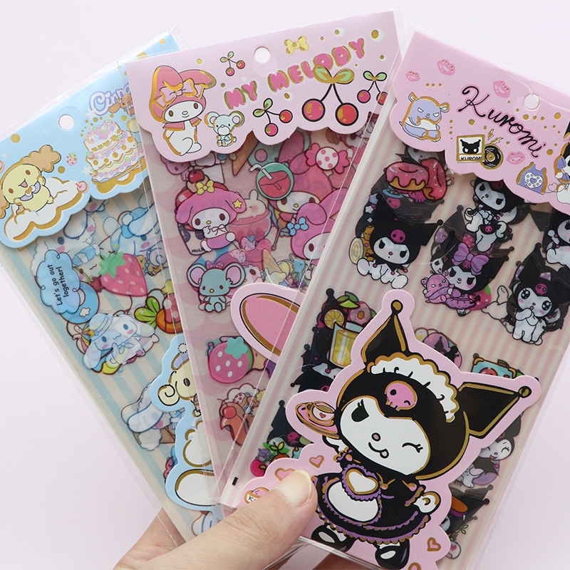 ( 10 LEMBAR) STICKER AESTHETIC SANRIO CINNAMOROLL/ KUROMI / MELODY/ STICKER WATERPROOF AEESTHETIC