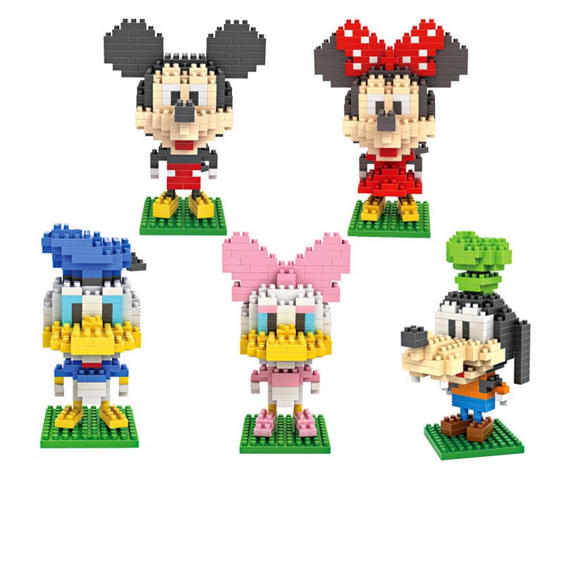 Kompatibel Dengan Lego Disney Donald Mickey puzzle Blok Bangunan Partikel Mikro-Bor Kecil