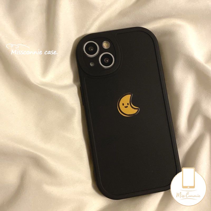 IPHONE Pasangan Casing Ponsel Tpu Lembut Kompatibel Untuk Iphone11 Pro Max7 6s 6 8 Plus XR 13 11 12 14 Pro Max X XS Max SE 2020 Simple Warna Solid Matahari Bulan Shockproof Cover